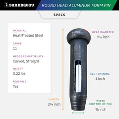 Sandbaggy Round Head Aluminum Form Pin (Reusable) – Concrete Formwork Wedge Pins