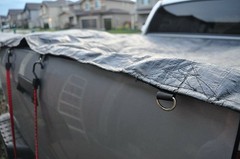 Black Truck Tarp – Hauling Tarp 16 Mil Heavy Duty Poly Dry Top Tarp D-rings