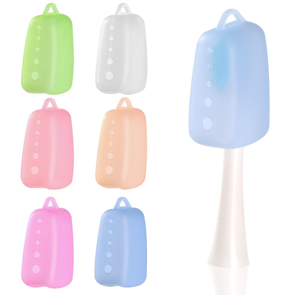 6 Pack Multicolor Toothbrush Covers Caps 1.6 Inch Travel Brush Protectors