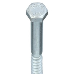 Zoro Select U08280.037.0700 Lag Screw, 3/8 In, 7 In, Steel, Zinc Plated Hex