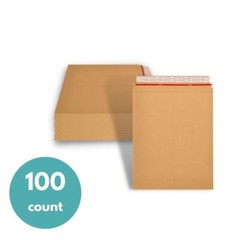 100 – 6×8 Kraft Rigid Photo Document Mailers Cardboard Envelopes 28 pt.