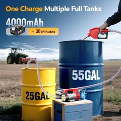 Cordless Fuel Transfer Pump Battery Powered 21V Electric Diesel Kerosene Pump