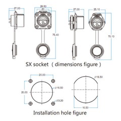 CNLINKO 4 Pin M16 Size Power Connector Male Plug & Female Socket Waterproof IP67