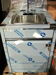 QualServ Stainless Steel Hand Wash Sink Scrub Station w/ Hot Water Heater