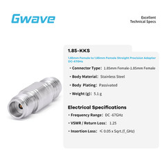 1.85mm Female to 1.85mm Female Adapter, DC – 67GHz