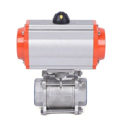 2″ Pneumatic Air Actuated Stainless Ball Valve Single Acting Spring Return NEW