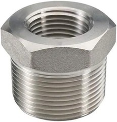 Stainless Steel Reducer Hex Bushing, 1″ Male NPT to 1/2″ Female NPT, Reducing Ca