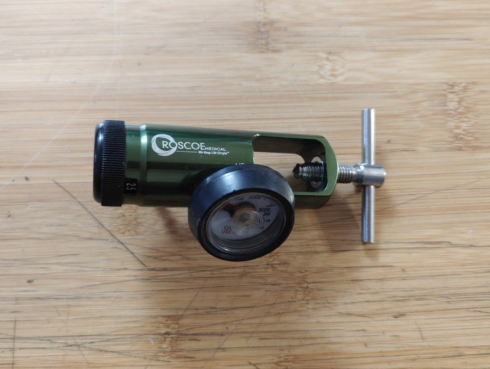 Roscoe O2 Regulator RMI-08Mini 50 PSi Brass Sleeved