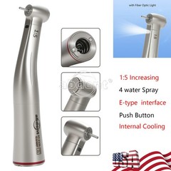 1:5 Increasing Fiber Optic Contra Angle Handpiece Push Button Abdent Dental NEW