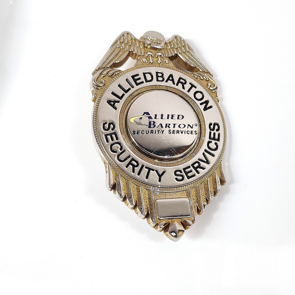 2012 Allied Barton Security Services Badge Gold-Silver Tone Pin Eagle Obsolete