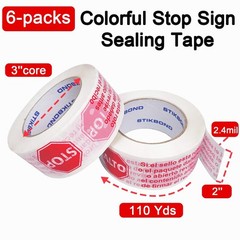 6-Pack Stop Sign Sealing Tape Pre-Printed IF Seal is Broken,Check Contents Be…