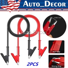Alligator Clips Electrical Test Leads Set, 15A Jumper Wires Heavy Duty with Prot