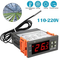 Digital Temperature Controller STC-1000 Thermostat w/ NTC Sensor AC 110V 220V