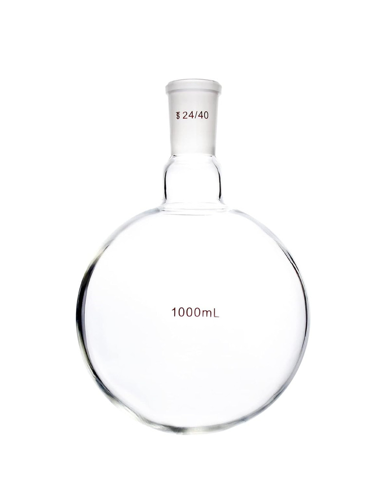 1000mL Round Bottom Boiling Flask 24/40 Single Neck Borosilicate Glass Flask Lab