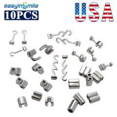 Dental Orthodontic Crimpable Hook curve/Cross/MINI/Sliding/Stops/Double tube 10X