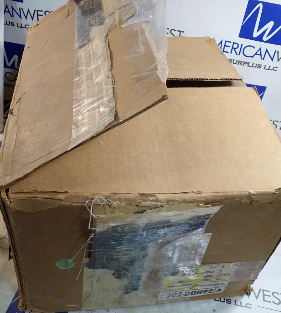 NEW Allen Bradley DC Contactor 202-D0H92 Size 3 2 Pole 90A 230-250VDC NEMA Open