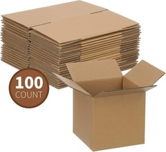 100 Pack 5x5x5 Corrugated Shipping Boxes Small Cardboard Mailing Brown