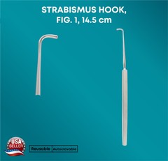 Graefe Strabismus Hook 13mm Curved Hook Premium Ophthalmic Surgical Instruments