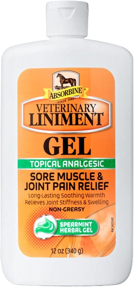 Absorbine Veterinary Liniment Gel 12 oz Topical Analgesic Muscle & Joint Relief