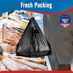 High-Efficiency 1000 Count Black Plastic Bags 11.5″ x 6.5″ x 21″ for Retail Use
