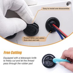 53Pcs Rubber Grommet Kit,6 Size (5/8″ 13/16″ 7/8″ 1″ 1-3/16″ 1-1/2″) Drill Hole