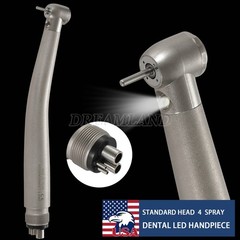 LED E-generator Fiber Optic 4 Water Spray Handpiece 4H Standard Head Dental