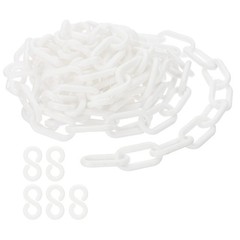 PATIKIL Plastic Chain Links, 10 Feet Safety Chains, White