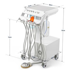 AZDENT Portable Dental Delivery Unit with Air Compressor Syringe Suction 4Holes