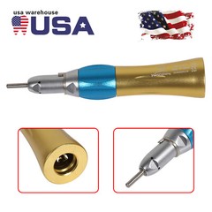 Dental Straight Nosecone Handpiece Low Speed 1:1 fit NSK E-type Motor Gold USA