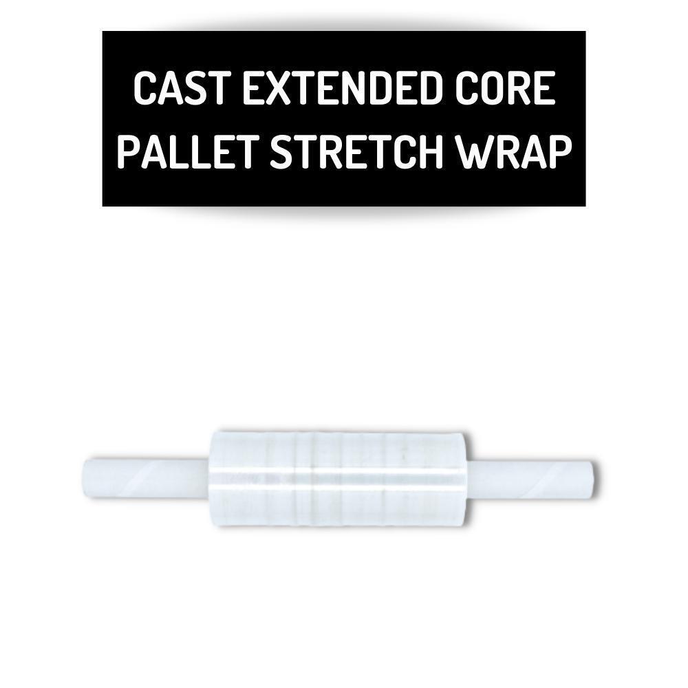 30″ x 1000′ 1 Roll 80 Gauge Cast Extended Core Pallet Cling Stretch Wrap, Clear
