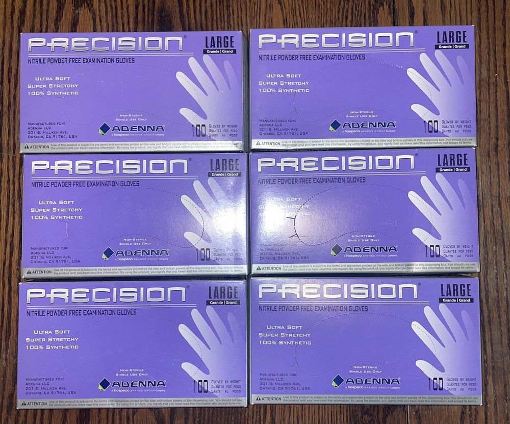 Adenna PRECISION Violet Nitrile Disposable Exam Medical Gloves 4 Mil 600 CT
