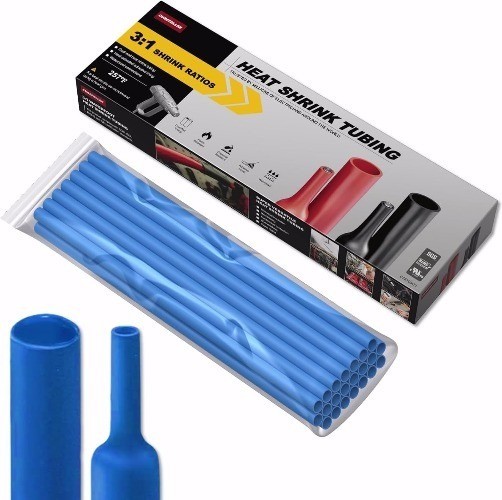 Blue Heat Shrink Tubing 3/8 Inch 9.5mm 31 Ratio 20ft 6.1M Marine Grade