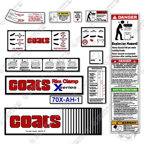 Fits Coats 70X-AH-1 Decal Kit Rim Clamp – 7 YEAR OUTDOOR 3M VINYL!
