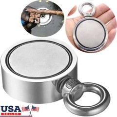 Round Double Sided Super Strong Neodymium Fishing Magnet 500LBS Pulling Force US