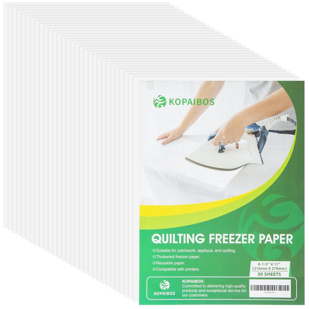 KOPAIBOS Freezer Paper Sheets for Quilting & Crafts – 8.5×11 30 Sheets, White