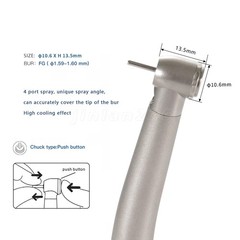 NSK Style Dental LED E-generator Fiber Optic 4 Spray Handpiece 4H Standard Head