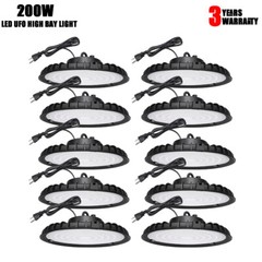 200W UFO LED High Bay Light Gym Factory Warehouse Industrial Shed Lighting 10PCS