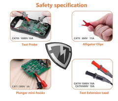 Kit de cables de prueba de silicona suave para electricistas CAT III 1000V y CAT