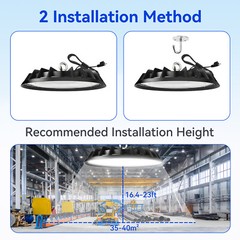 300W UFO LED High Bay Light, 6-Pack for Industrial Warehouses Shop Gym Garage