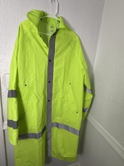 Northern Safety 47″ Hi-Vis Yellow Gray Reflective Raincoat Jacket XL