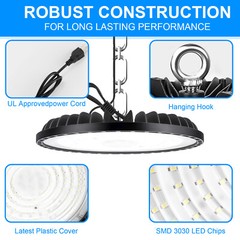 20 Pack 200W Led UFO High Bay Light Commercial Warehouse Industrial Shop Light