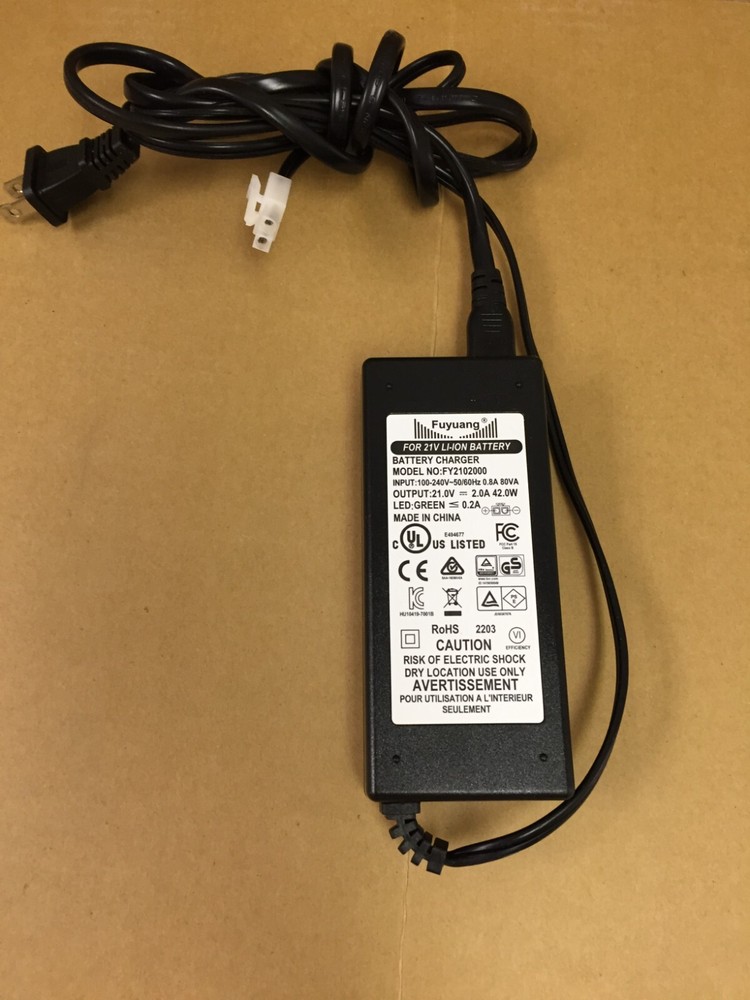 Fuyuang Battery Charger AC Power Supply FY2102000 21V 2A 42W 2-PIN