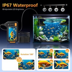 Dual Lens Endoscope Camera with Light 1080P HD Borescope, IP67 Waterproof Camera