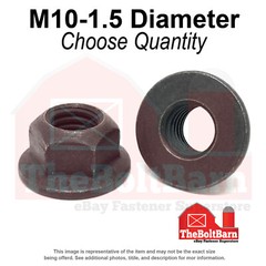 M10-1.5 Class 10 Hex Flange Top Lock Nuts Phos & Oil Coarse Thread (Pick Qty)