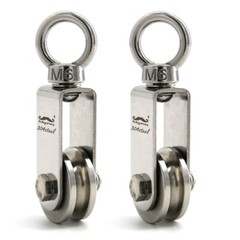 2 Pack-Small Pulley Wheel Pulleys for Rope Cable Pulley Block Pulley Wheel Steel
