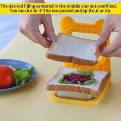 CHICHAUS Sandwich Cutter and Sealer, Square 5.8 x 4.7 x 1.6 inches, Yellow