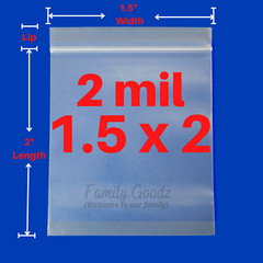 Clear Reclosable Zip Seal Top Bag Plastic 2 Mil Lock Bags Jewelry Zip Baggie