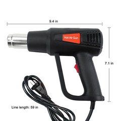 2000W Heat Gun Hot Air Gun Dual Temperature Settings + 4 Nozzles High Power Tool
