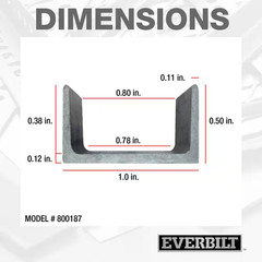 1 In. X 1/2 In. X 3 Ft. – 1/8 In. Thick Plain Steel C-Channel