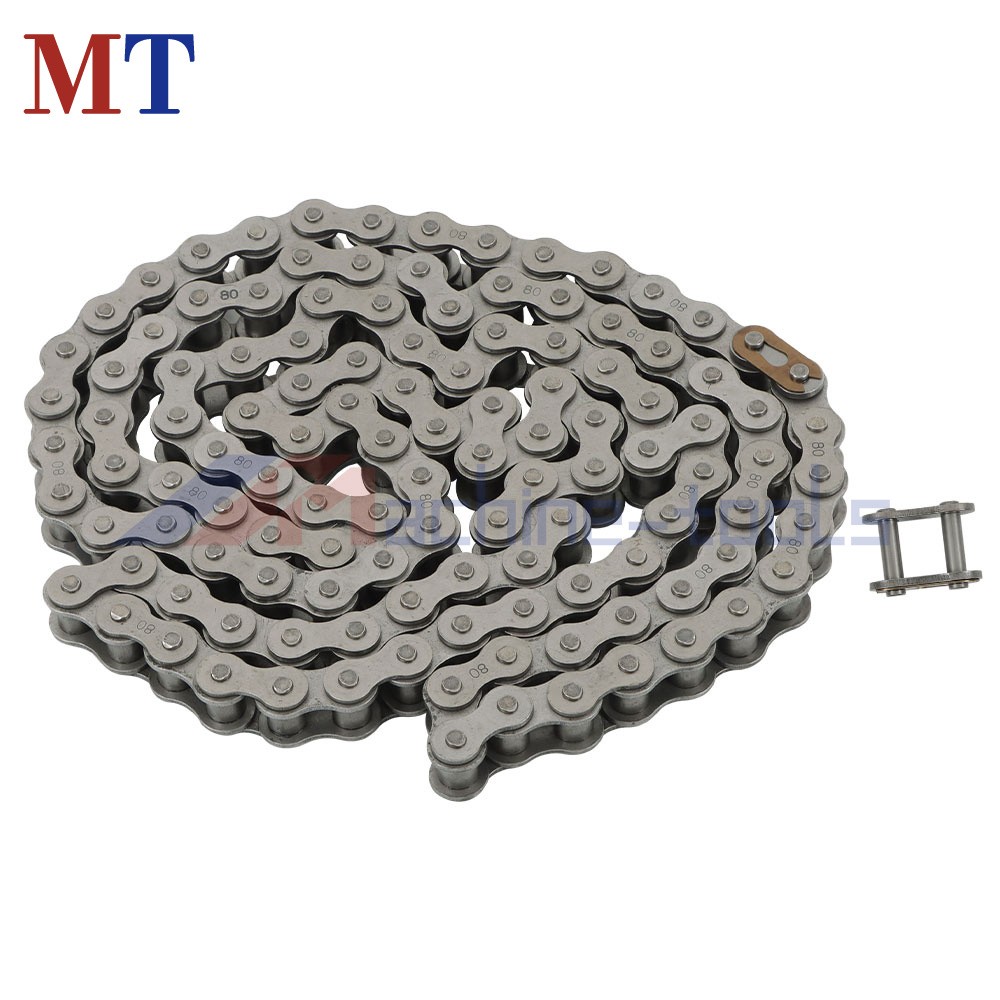 #80 Heavy Duty Roller Chain × 10 Feet W/ 1 Connector Pitch 1.0 Inch